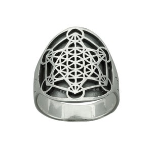 Metatrons Cube Ring,925 Sterling Silver Mercabah Tetrahedron Talisman Sacred Geometry Seal Solomon Kabbalah Amulet Him Her Gift  by Beldiamo