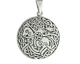 Pendentif noeud celtique cheval cavalier symbole Valknut Triquetra 8 g en argent sterling 925 Beldiamo