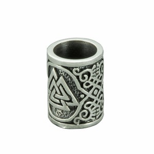 925 Sterling Silver Valknut Hair & Beard Bead