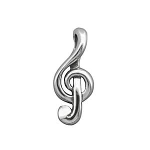 Treble Clef G Music Note Pendant 925 Sterling Silver 4 g Stamped BELDIAMO