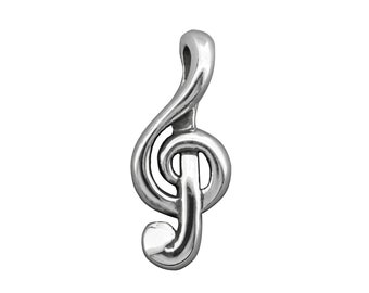 Treble Clef G Music Note Pendant 925 Sterling Silver 4 g Stamped BELDIAMO