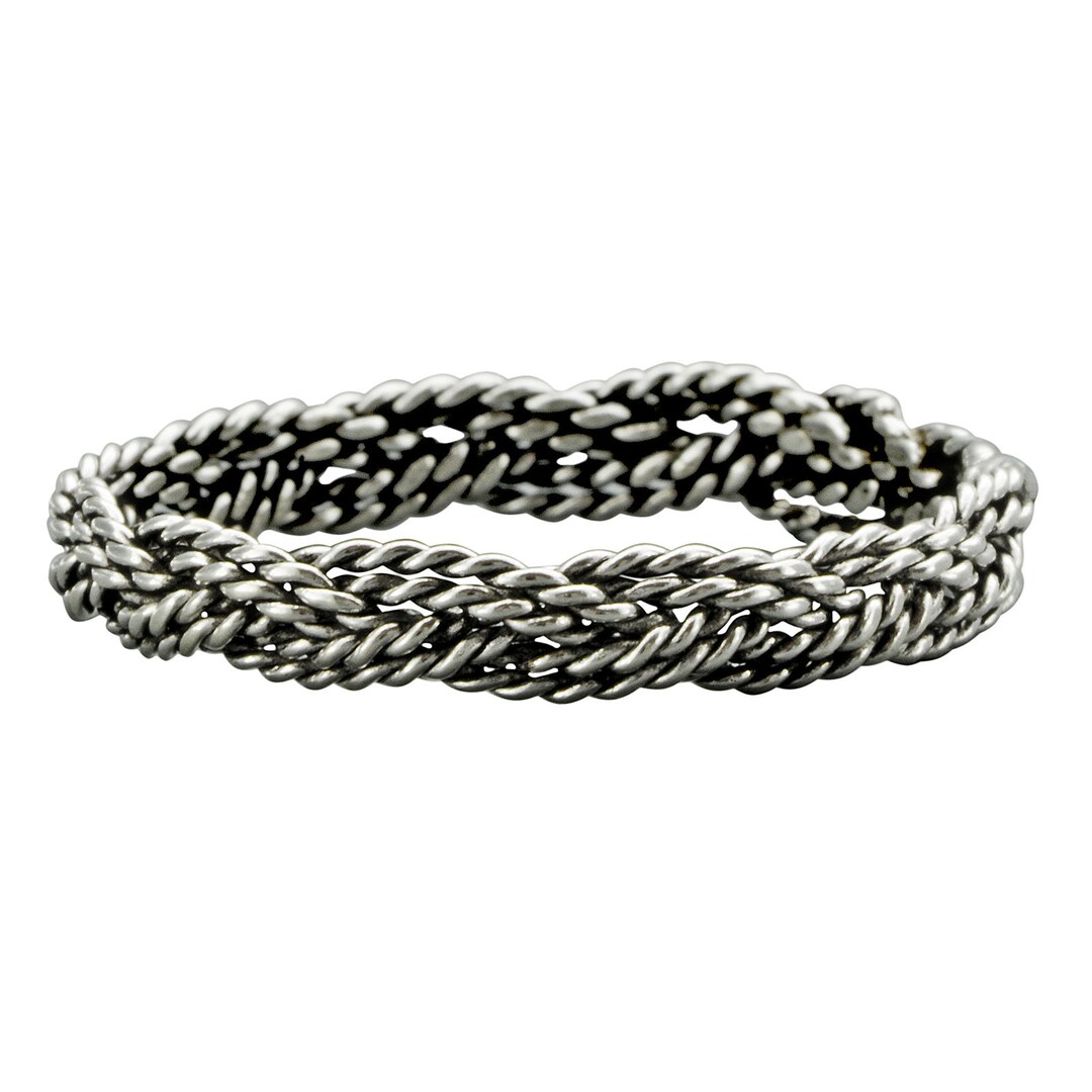 Braid Band Twisted Rope Ring 925 Solid Sterling Silver 3 Mm BELDIAMO - Etsy