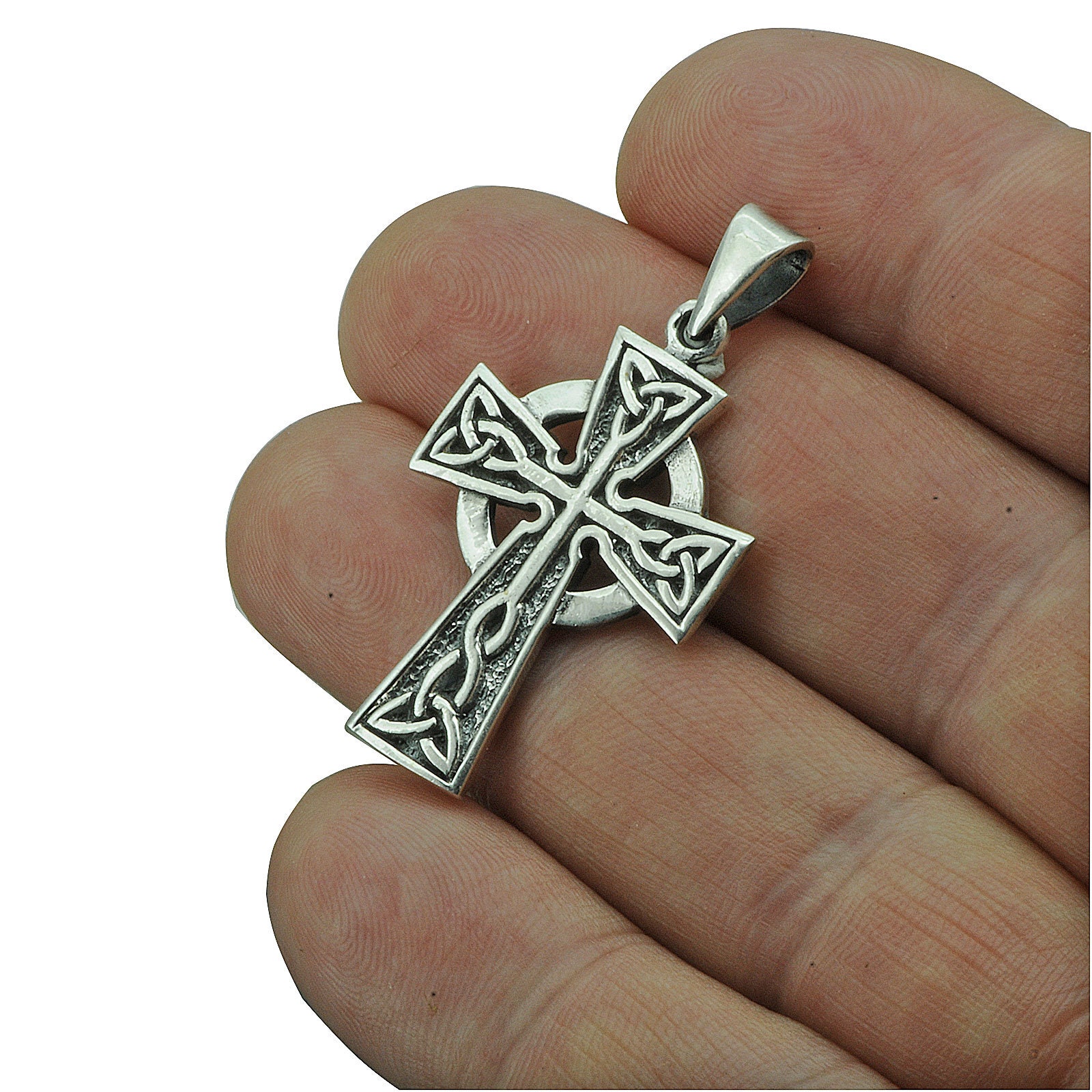 Celtic Knot Cross Pendant Solid 925 Sterling Silver 5.5 G - Etsy