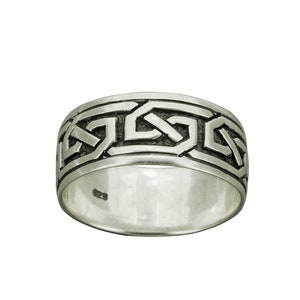 Celtic Knot Ring, Solid 925 Sterling Silver, Handmade Wide Band Ring, Celtic Infinity Symbol of Eternal Love, Gift for Men, Women, Unisex