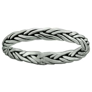 Braid Rope Wedding Band Twisted Ring 925 Solid Sterling Silver 3mm BELDIAMO