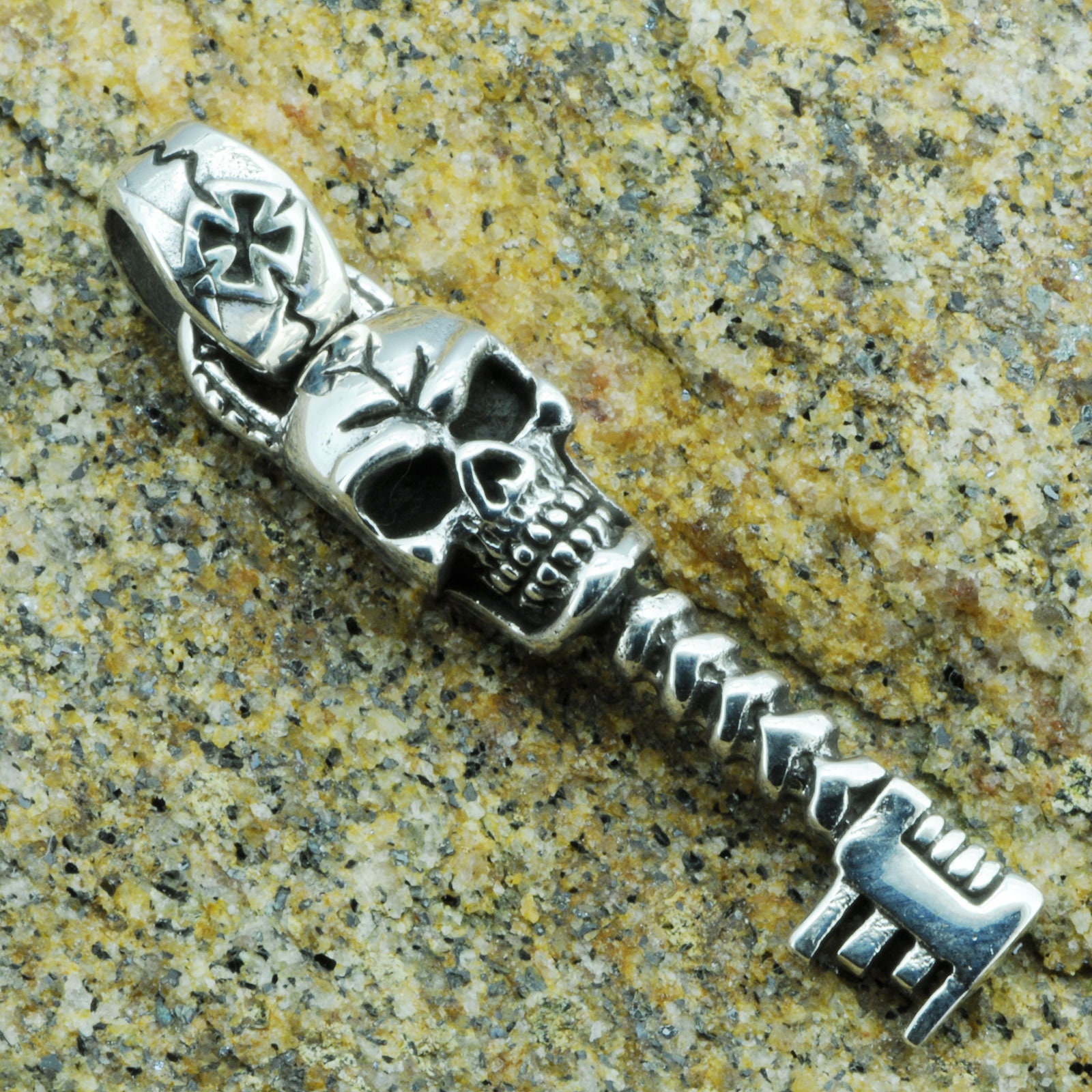 KEY With Skull and Cross Skeleton Pendant 925 Sterling Silver - Etsy