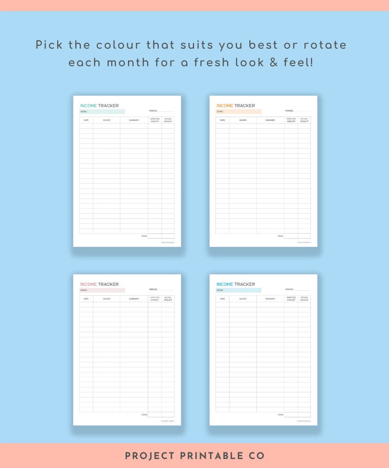 Income Tracker Printable Business Income Tracker Personal Etsy Australia Income tracker printable business income tracker personal etsy australia