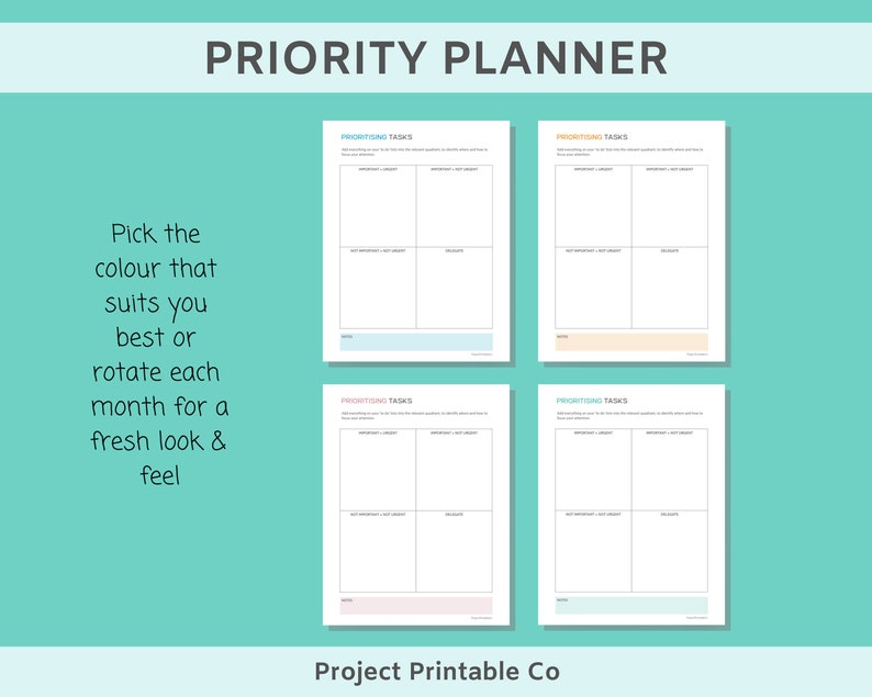 Priority Planner Printable Priority Planner Daily Priority | Etsy