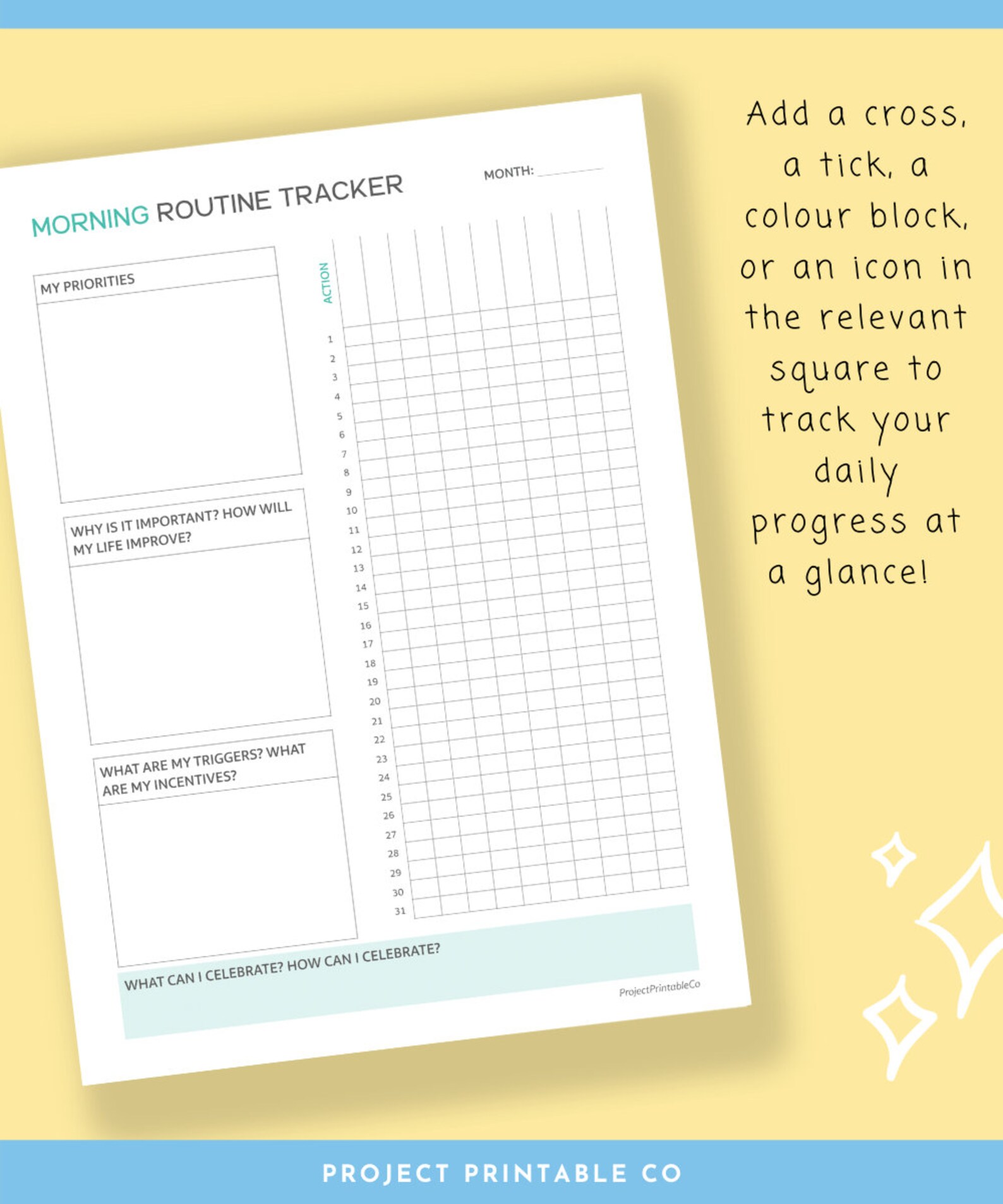 Morning Routine Tracker Habit Tracker Printable Morning | Etsy