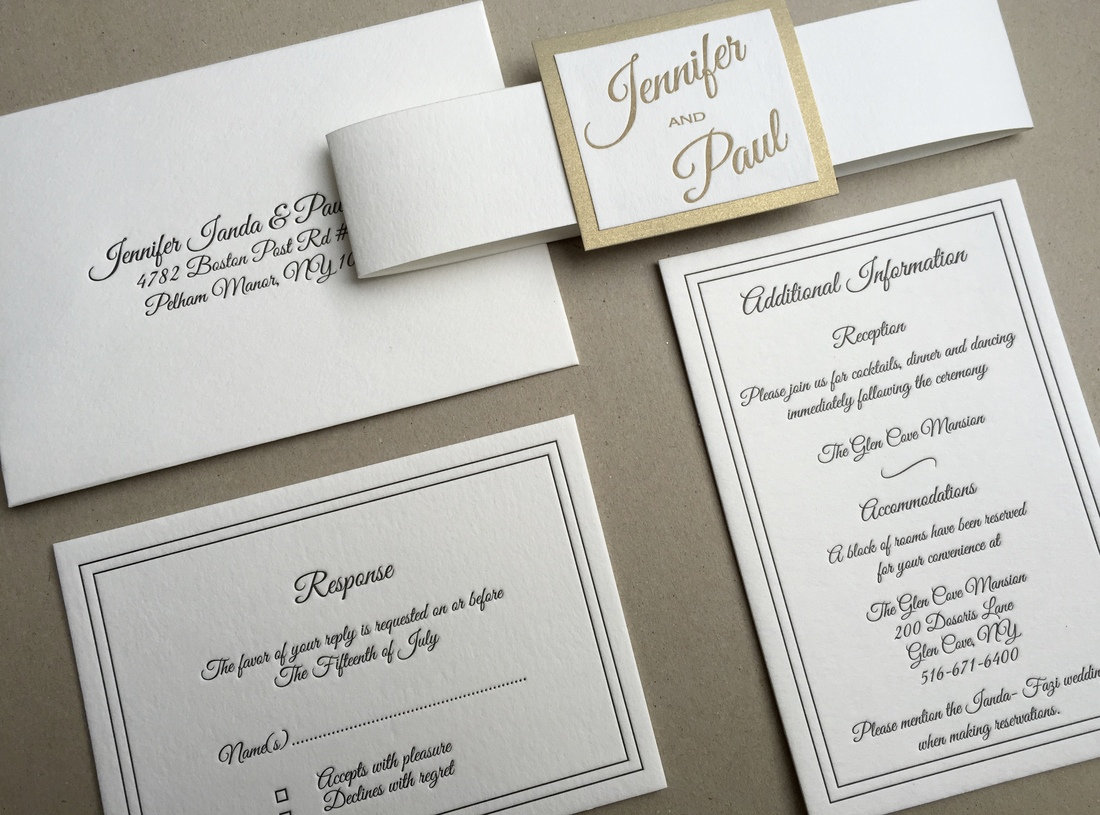 100 Pcs Wedding Invitation Belly Bands Letterpress Custom Etsy