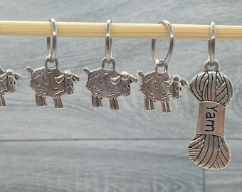 Sheep & Yarn Stitch Markers, Knitting Crochet Accessories