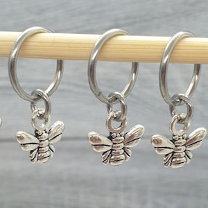 STITCH MARKERS - Bees. Knitting gift or crochet present. Unique progress keepers set, knitting notions. Mother's Day idea.