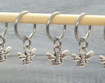Bee Stitch Markers, stitch markers for knitting, stitch markers for crochet, end marker, row marker, place marker, progress keepers, notions