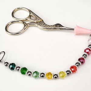 Beaded scissors keeper point protector for sewing, knitting and crochet
