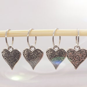 Heart Stitch Markers. Perfect knitting gift or crochet present.  Unique progress keepers set, knitting notions. Mother's Day gift idea.