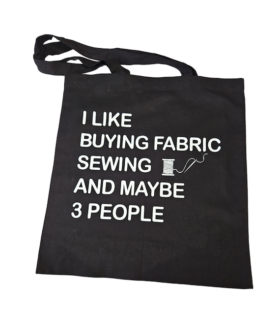 I like sewing tote bag. Cute sewing project bag. Ideal craft gift for any sewer. Storage tote shopper. Fun Mother's Day gift idea.