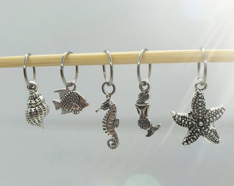 Under the Sea Stitch Markers, Knitting Crochet Progress Keepers