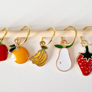 Fruit Stitch Markers. Perfect knitting gift or crochet present.  Unique progress keepers set, knitting notions. Mother's Day idea.