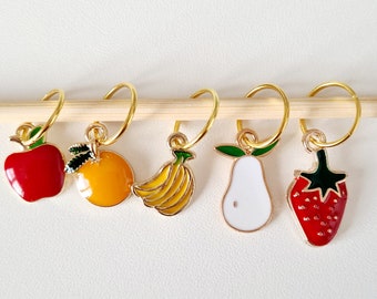 Fruit Stitch Markers. Perfect knitting gift or crochet present.  Unique progress keepers set, knitting notions. Mother's Day idea.