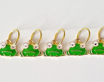 Enamel Frog Stitch Markers, Knitting Crochet Accessories