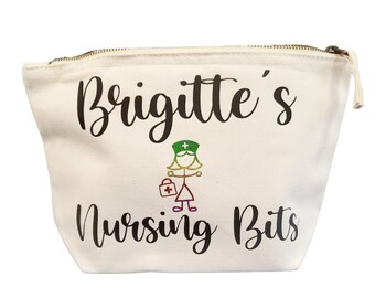 Personalised nursing bits accessories bag, large nurse bag, accessories bag, nurse bag, printed nurse bag, cute nurse bag, nurse gift
