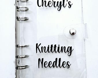 Circular knitting needles storage binder, knitting tidy, gift for knitters, knitting needle store, cable tidy, knitting accessory