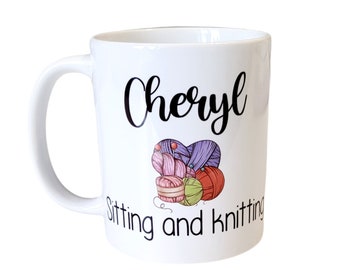 Knitting mug personalised, knitting gift, personal knitting present, funny craft mug, mothers day gift, knitting coffee mug, tea mug, craft