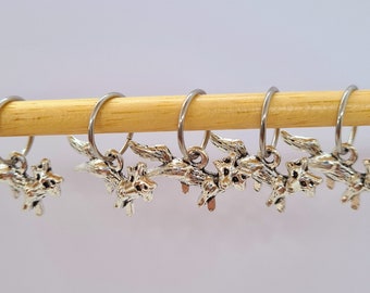 Fox Stitch Markers, Perfect knitting gift or crochet present.  Unique progress keepers set, knitting notions. Idea for mum.