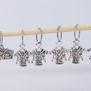 I Love Knitting Stitch Markers. Perfect knitting gift or crochet present.  Unique progress keepers set, knitting notions. Idea for mum.