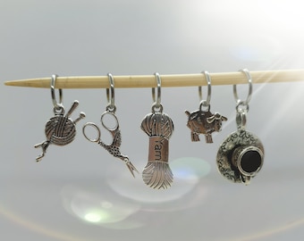 Knitting Stitch Marker Set, Crochet Stitch Holders, Progress Keepers