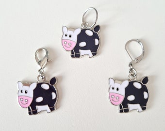 Cute Cow Stitch Markers, Knitting and Crochet Progress Keepers