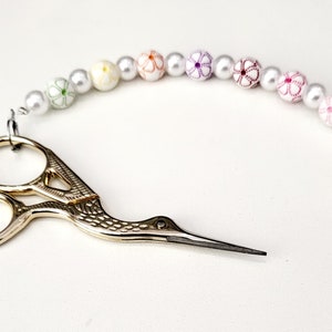 Flower bead scissors keeper point protector for sewing, knitting and crochet