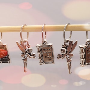 Fairy Tales Stitch Markers. Perfect knitting gift or crochet present.  Unique progress keepers set, knitting notions. Fantasy gift idea.