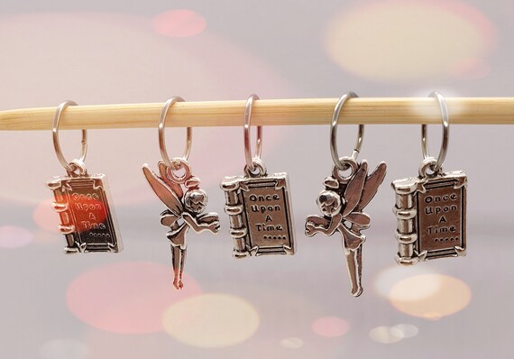 Fairy Tales Stitch Markers. Perfect knitting gift or crochet present.  Unique progress keepers set, knitting notions. Fantasy gift idea.
