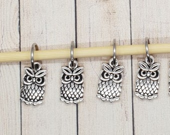 Wise Owl Stitch Markers, stitch markers for knitting, stitch markers for crochet, end markers, row markers, place markers, progress keepers