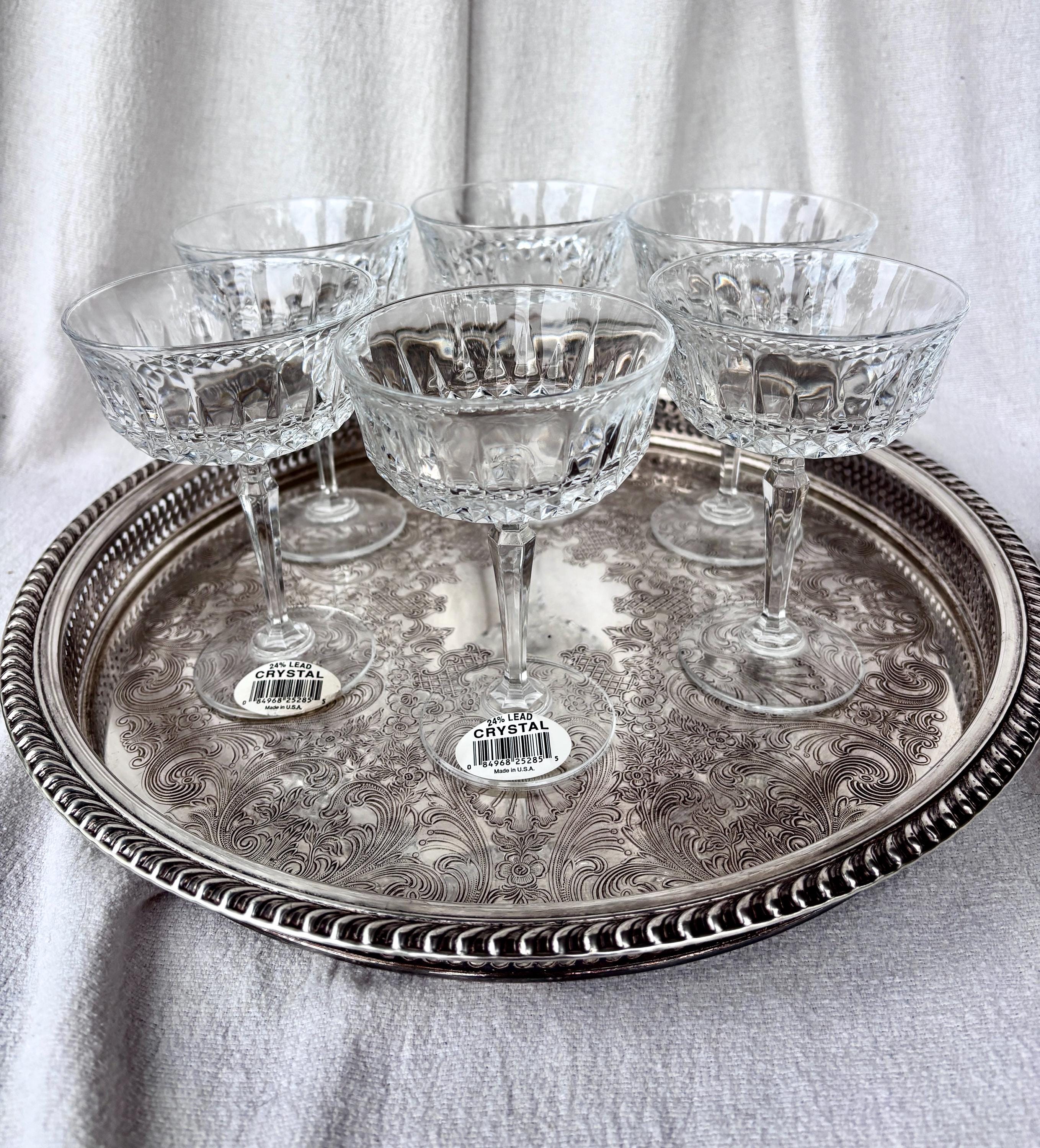 Vintage Crystal Coupe Set of 6 - Etsy