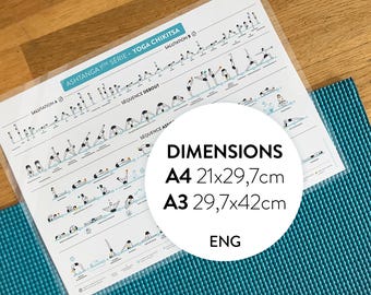 ENGLISH Double-sided laminated sheet Ashtanga first series and mantras