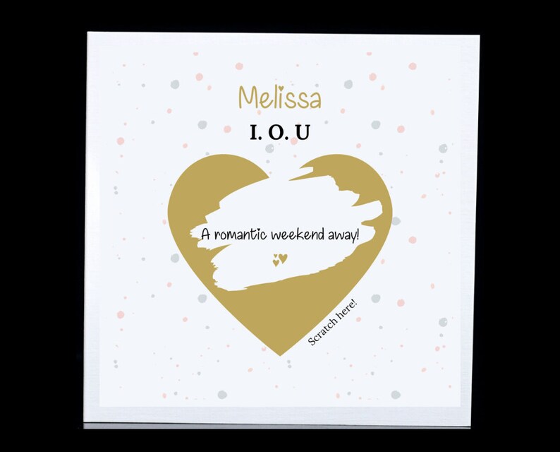 IOU Card Personalised Scratch and Reveal Card I Owe You Etsy UK
