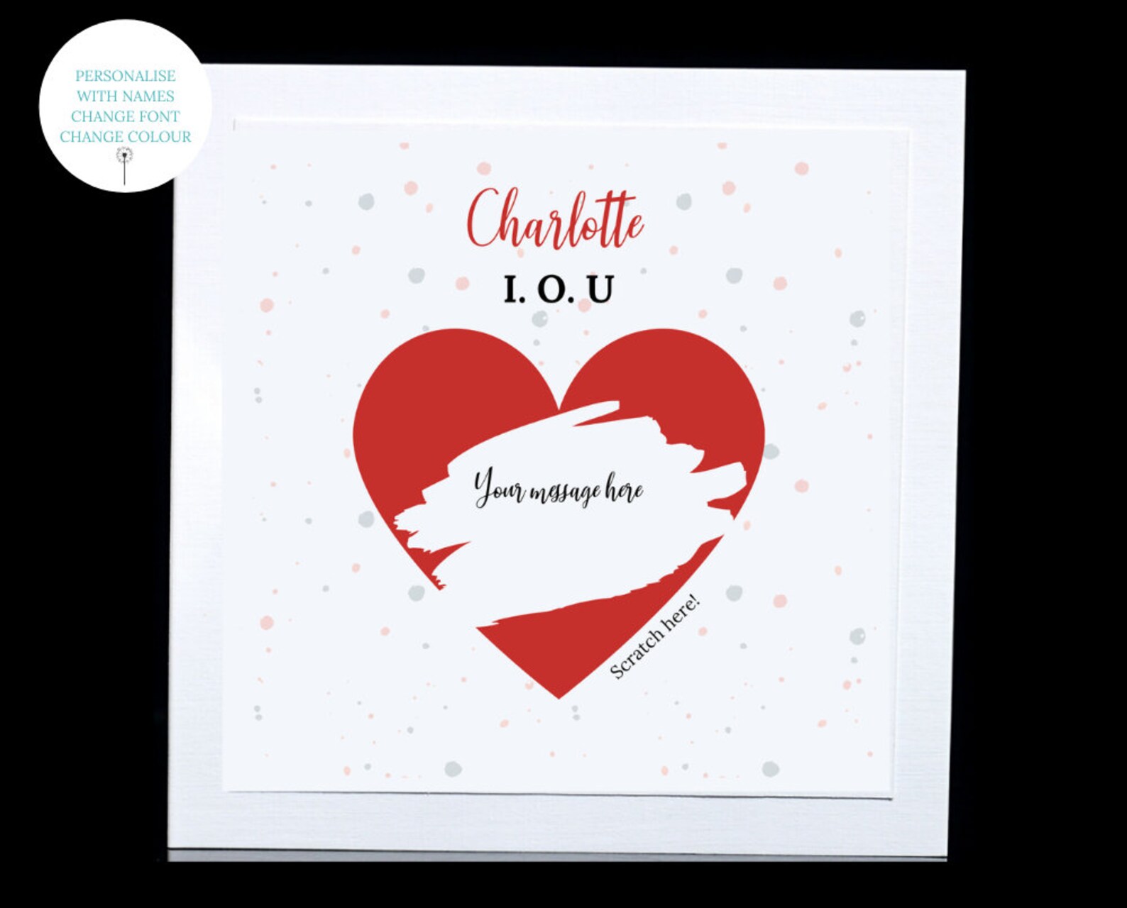 IOU Card Personalised Scratch and Reveal Card I Owe You Etsy UK