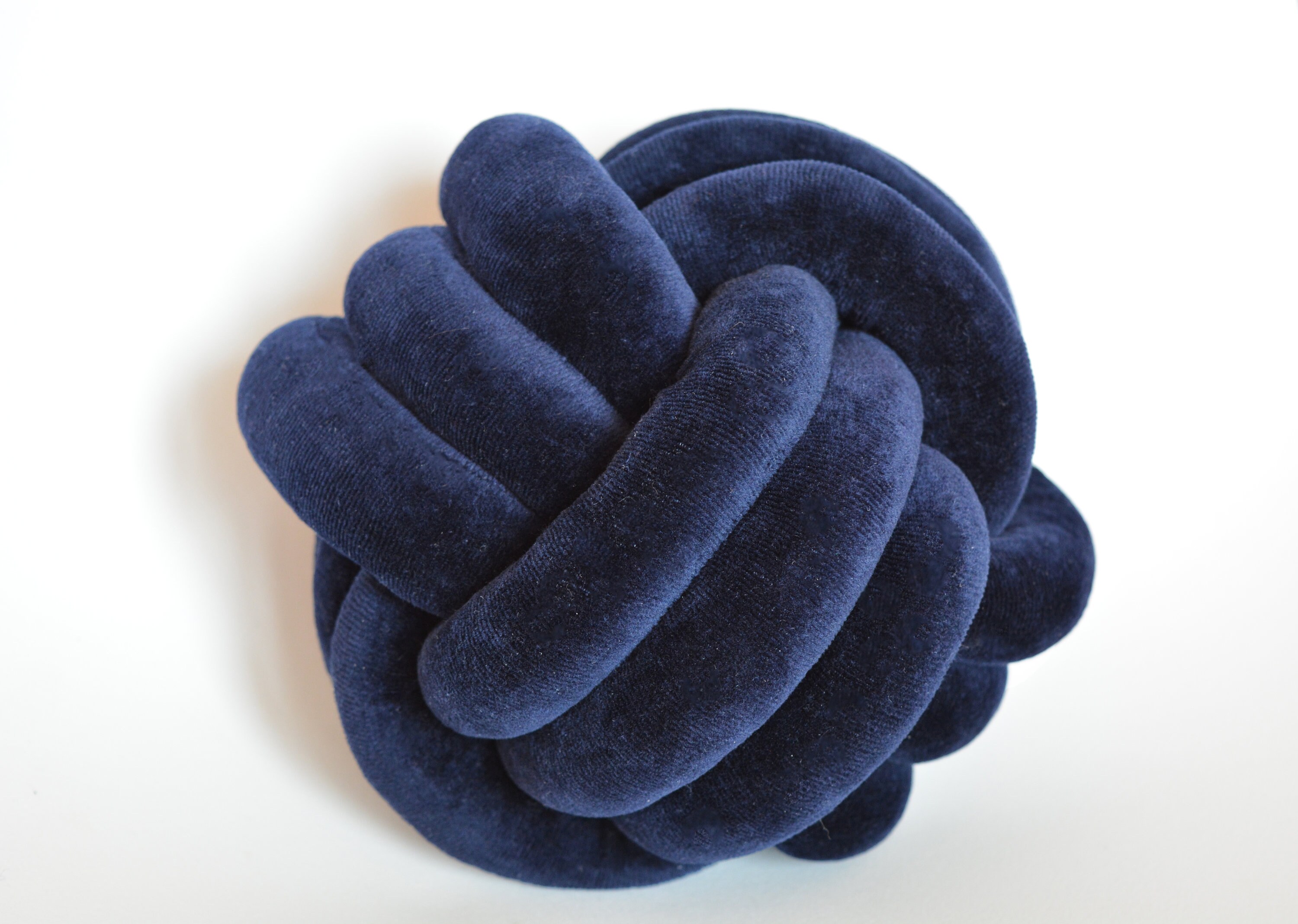 Mini knot pillow monkey fist S 8x8 Black Blue Green Etsy