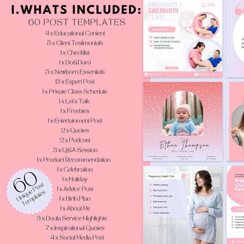 Childbirth Educator Kit Ultimate Doula Social Media Bundle 195