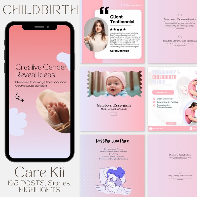 Childbirth Educator Kit Ultimate Doula Social Media Bundle 195