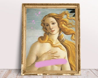 Altered Art Print Venus Print Digital Downloads The birth of Venus print Renaissance art