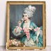 Elegant Lady With Pink Rose, Vintage Portrait of Lady, Italian Rococo ...