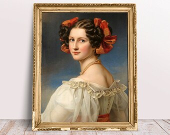 Vintage portrait Auguste Strobl print, Renaissance painting poster, Digital Download Printable, Vintage Lady art, Classic wall art