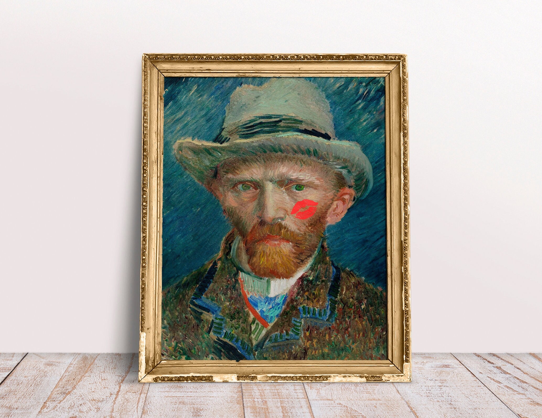 Vincent Van Gogh Kiss Funny Altered Art Vintage Portrait - Etsy Australia