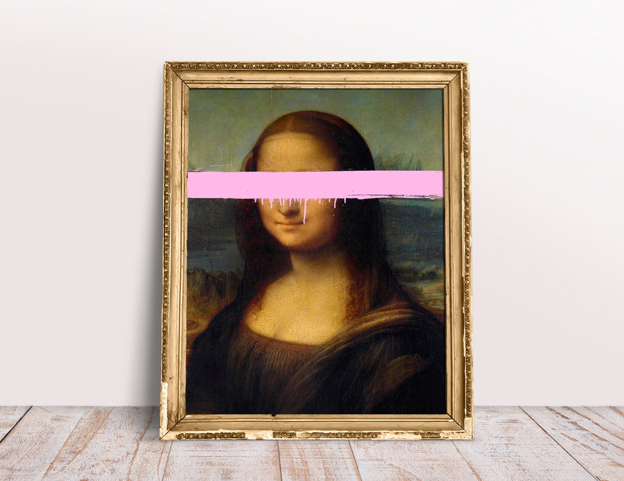 Recover Monalisa Painting Rockstar Mask On Stock Illustration