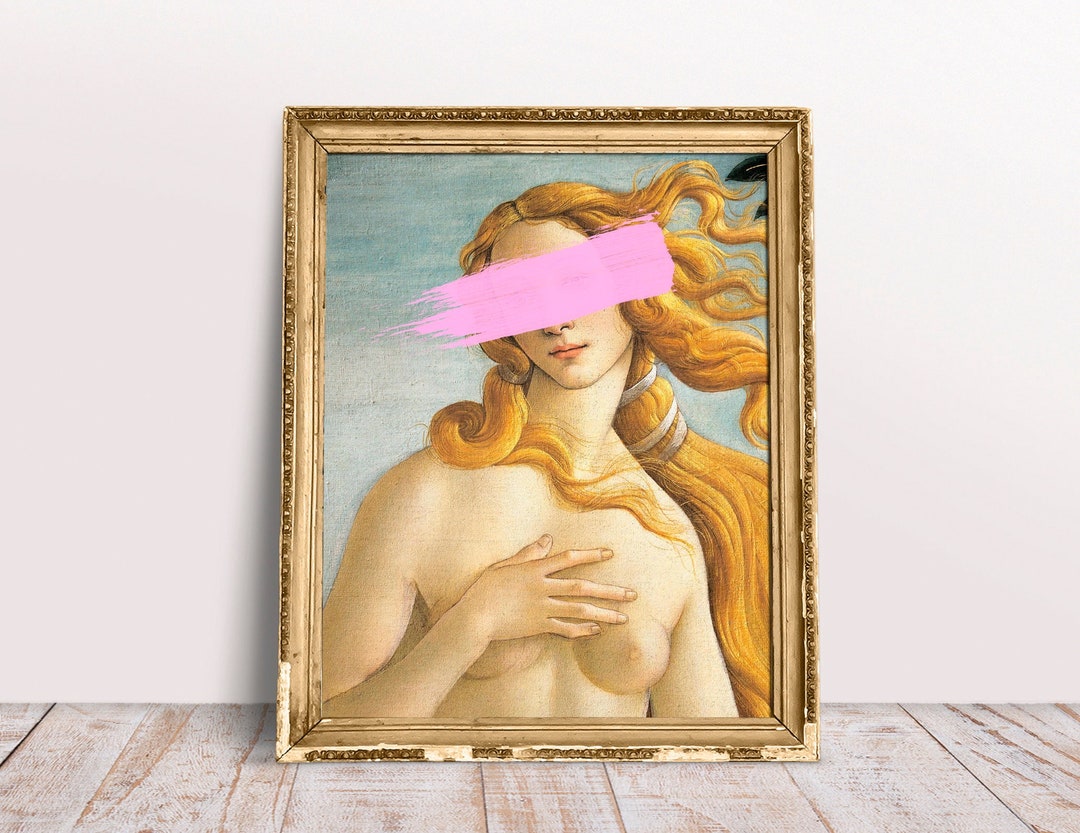 Funny Pink Poster Altered Art Portrait the Birth of Venus - Etsy