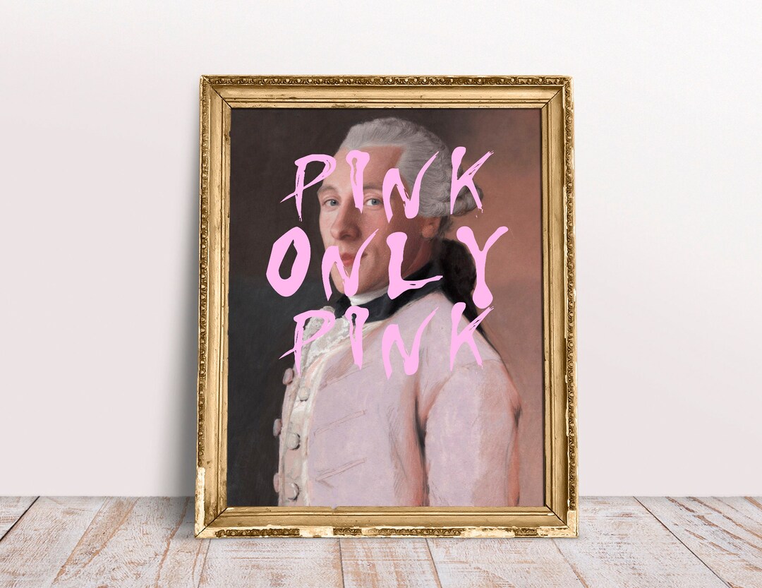 Pink Only Pink Print Funny Vintage Alter Art Portrait of - Etsy