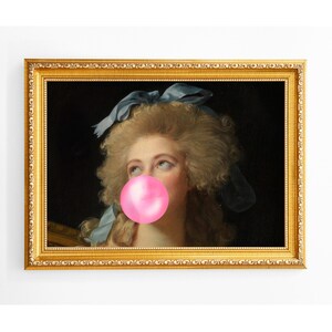 Altered Madame Grand Portrait, Pink Bubblegum Rokoko Kunstdruck (Digital Download)